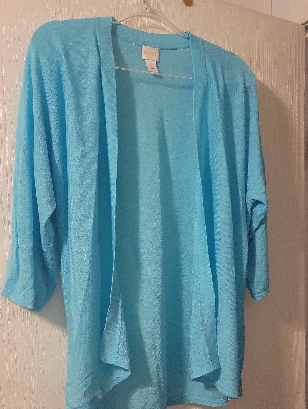 Chico's Aqua Open-Front Women's Cardigan